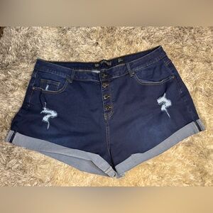 City Chic Dark Blue Jean Shorts